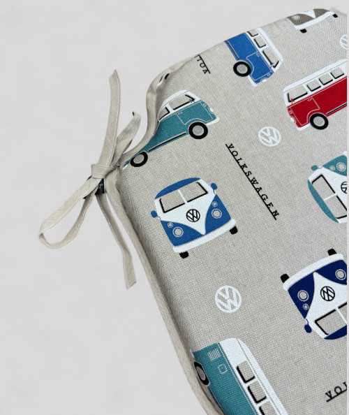 Classic Camper Print Spindle Shaped Seat Cushions