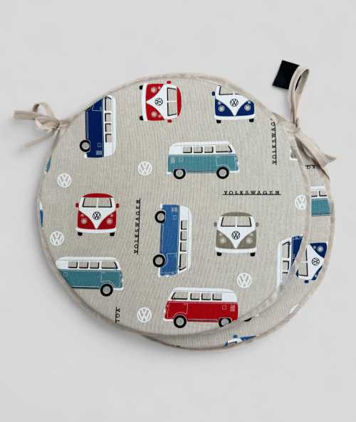 Classic Camper Print Round Bistro Seat Pads