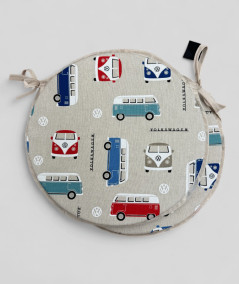 Classic Camper Print Round Bistro Seat Pads