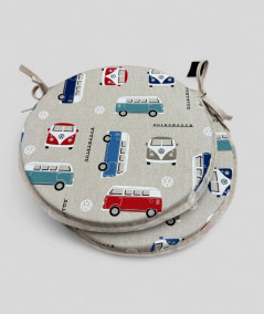 Classic Camper Print Circular Chair Pads