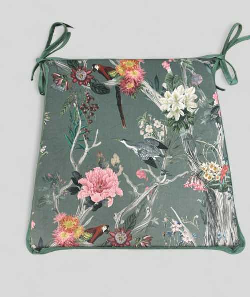 Velvet Chinoiserie Tapered Seat Pads