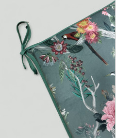 Luxury velvet, tapered seat pads in a oriental floral print
