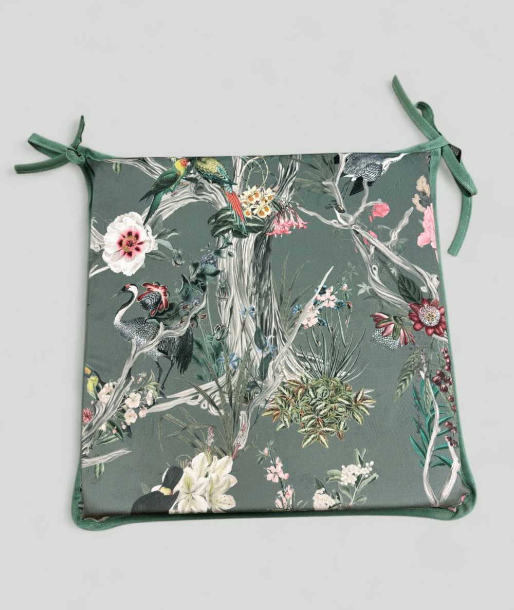 Square Velvet Chinoiserie Seat Pads