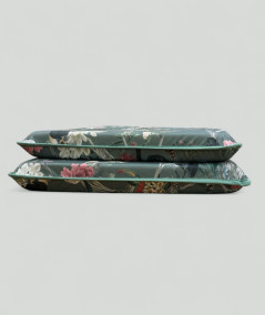 Square Velvet Oriental Printed Seat Pads