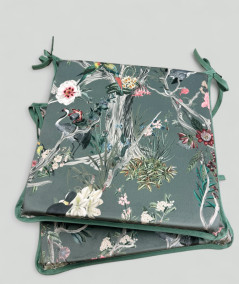 Square Velvet Oriental Printed Chair Pads