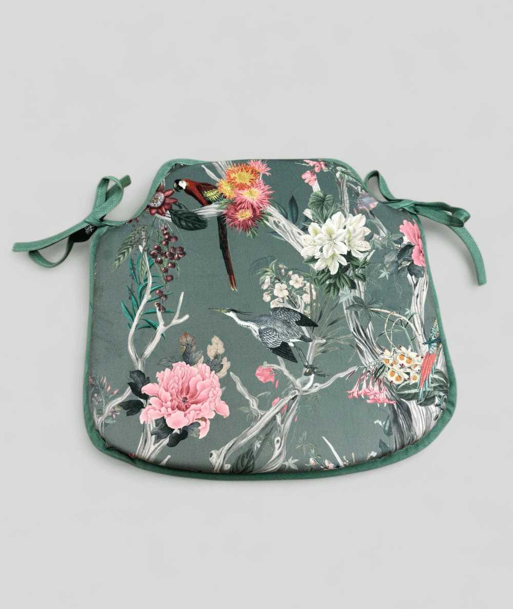 Velvet Chinoiserie Spindle Seat Pads