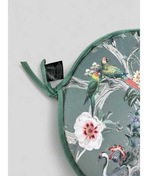 Velvet Chinoiserie Round Bistro Chair Pads