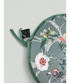 Velvet Chinoiserie Round Bistro Chair Pads