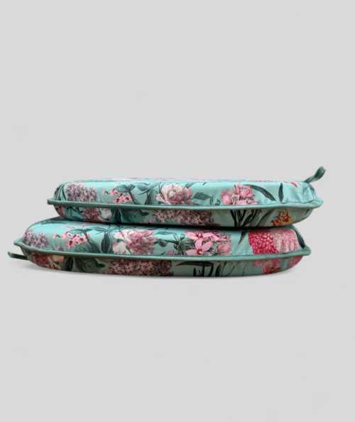 Spindle shaped luxury velvet floral printed seat cushions