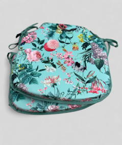 Spindle shaped luxury velvet floral printed chair pads