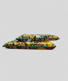 Luxury printed velvet summer floral, multicoloured tapered chair pads