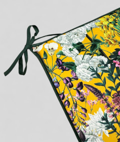 Square shaped luxury summer floral printed velvet chair cushions