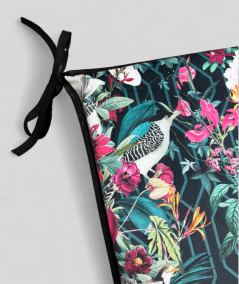 Square shaped luxury tropical printed velvet chair cushions