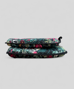Spindle shaped luxury velvet tropical printed black seat cushions