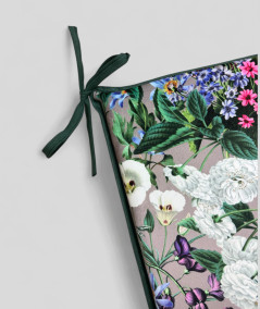 Square shaped luxury floral printed velvet chair cushions