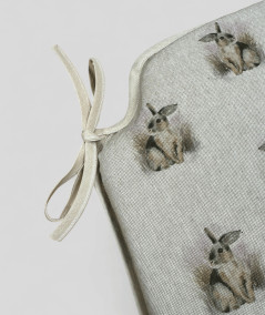 Spindle shaped chair pads with a small rabbit design