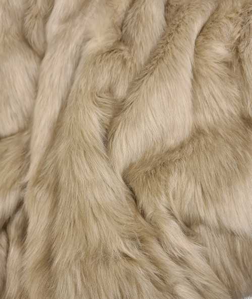 Luxury long haired plain beige faux fur throw