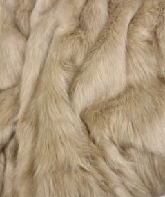 Luxury long haired plain beige faux fur throw