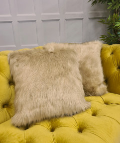 Camel faux fur pillows