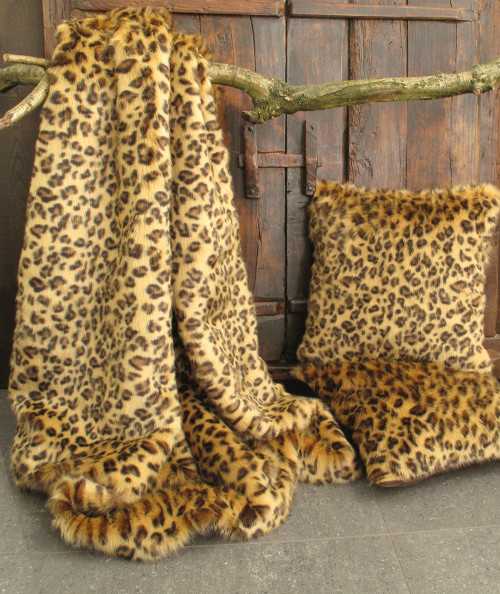 Golden Leopard Faux Fur Throw