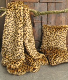 Golden Leopard Faux Fur Throw