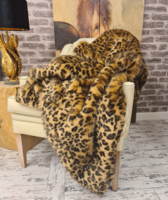 Golden Leopard Faux Fur Blanket