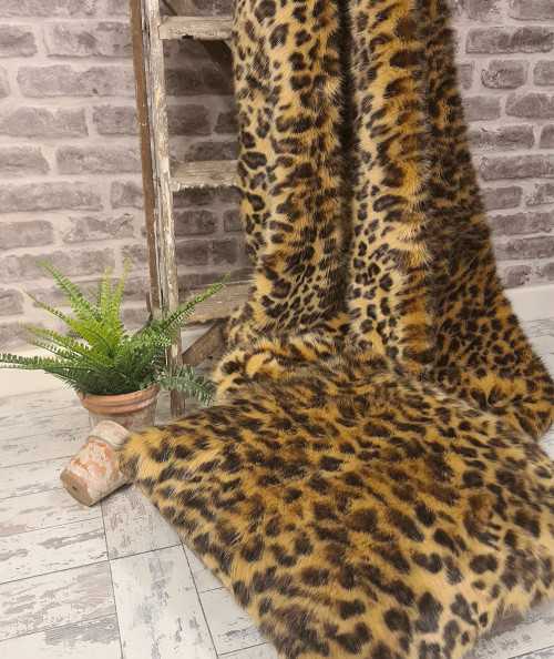 Golden Leopard Faux Fur Bedspread
