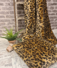 Golden Leopard Faux Fur Bedspread