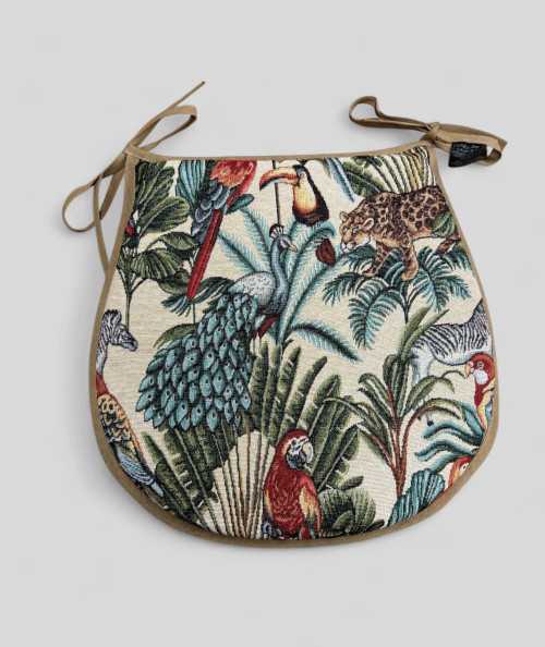 Natural Rainforest Tapestry D Shaped Seat Pads