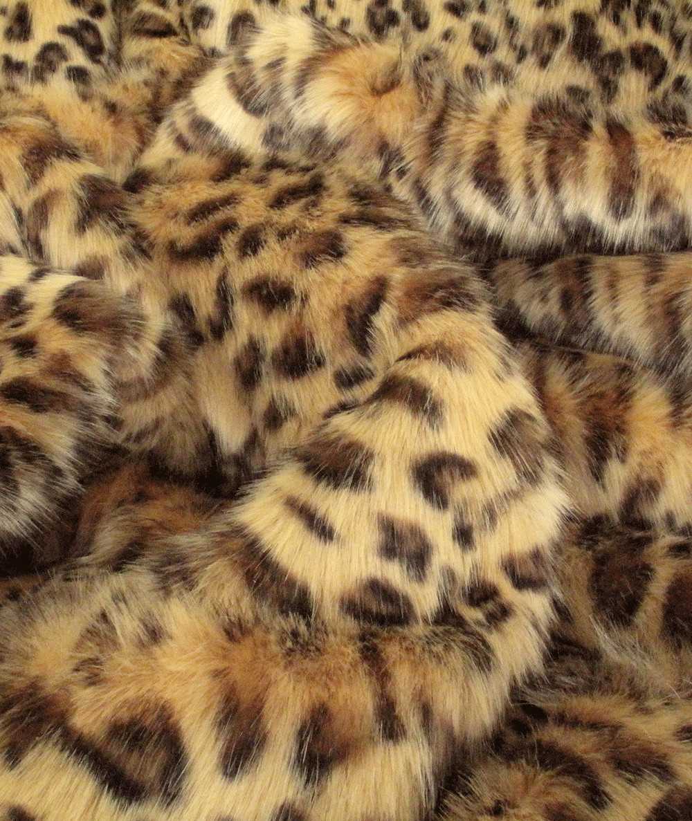Classic leopard print faux fur fabric