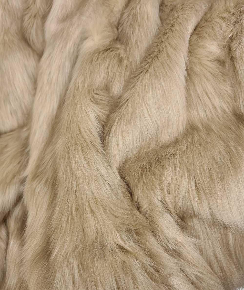 Luxury long-haired pale beige fur fabric