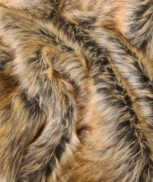 Luxury long-haired multi-tonal brown fur fabric
