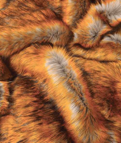 Close up image of the luxury faux fur fabric