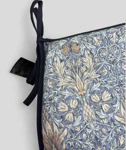 D Shaped Blue Patterned Seat Pads