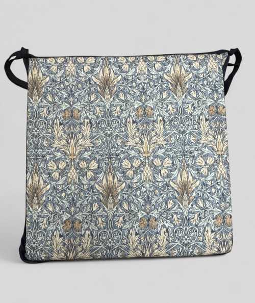 Blue patterned square shaped seat pads
