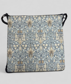 Blue patterned square shaped seat pads