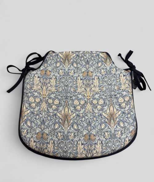 Extra thick blue patterned spindle shaped seat pads