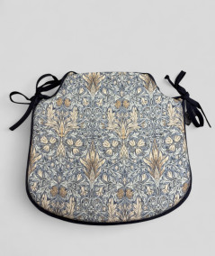 Extra thick blue patterned spindle shaped seat pads