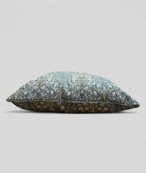 Blue patterned square scatter cushions