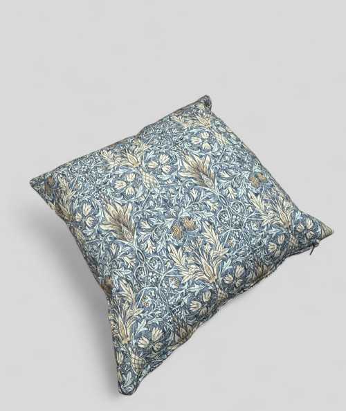 Blue patterned square cushion covers