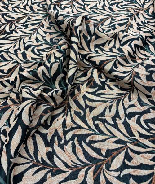 William Morris printed tapestry fabric, Willow Bough Ebony