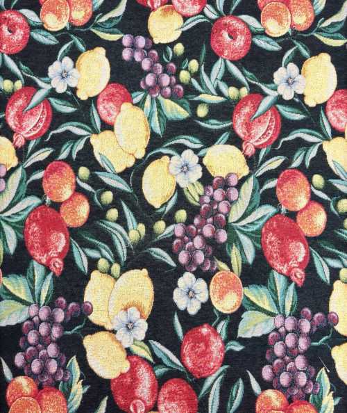 Black Fruit Tapestry Fabric