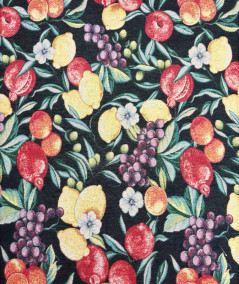 Black Fruit Tapestry Fabric