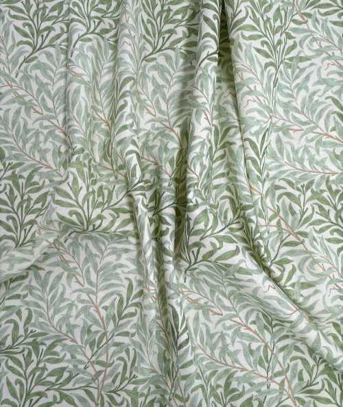 William Morris green printed cotton fabric