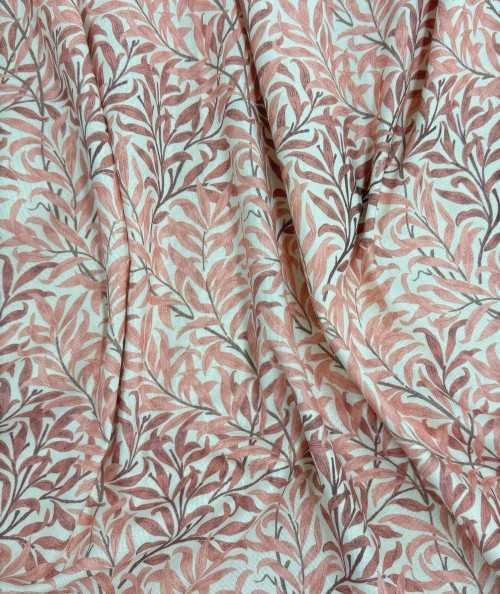 Rust red printed cotton fabric