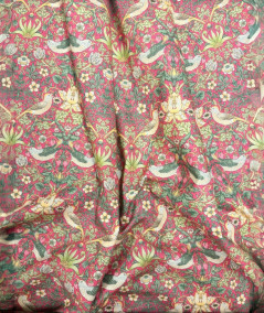 William Morris red Strawberry Thief fabric