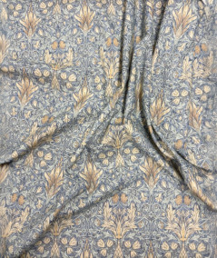 William Morris blue snakes head printed fabric
