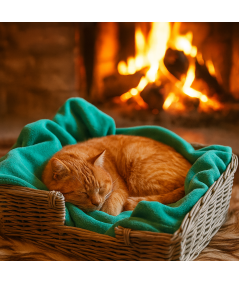 Aqua double sided fleece pet blanket