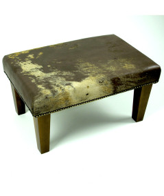 Small Brown & Gold Cowhide Footstool 321