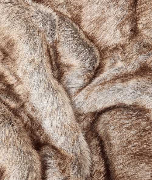 Mottled Brown Faux Fur Sofa Throw